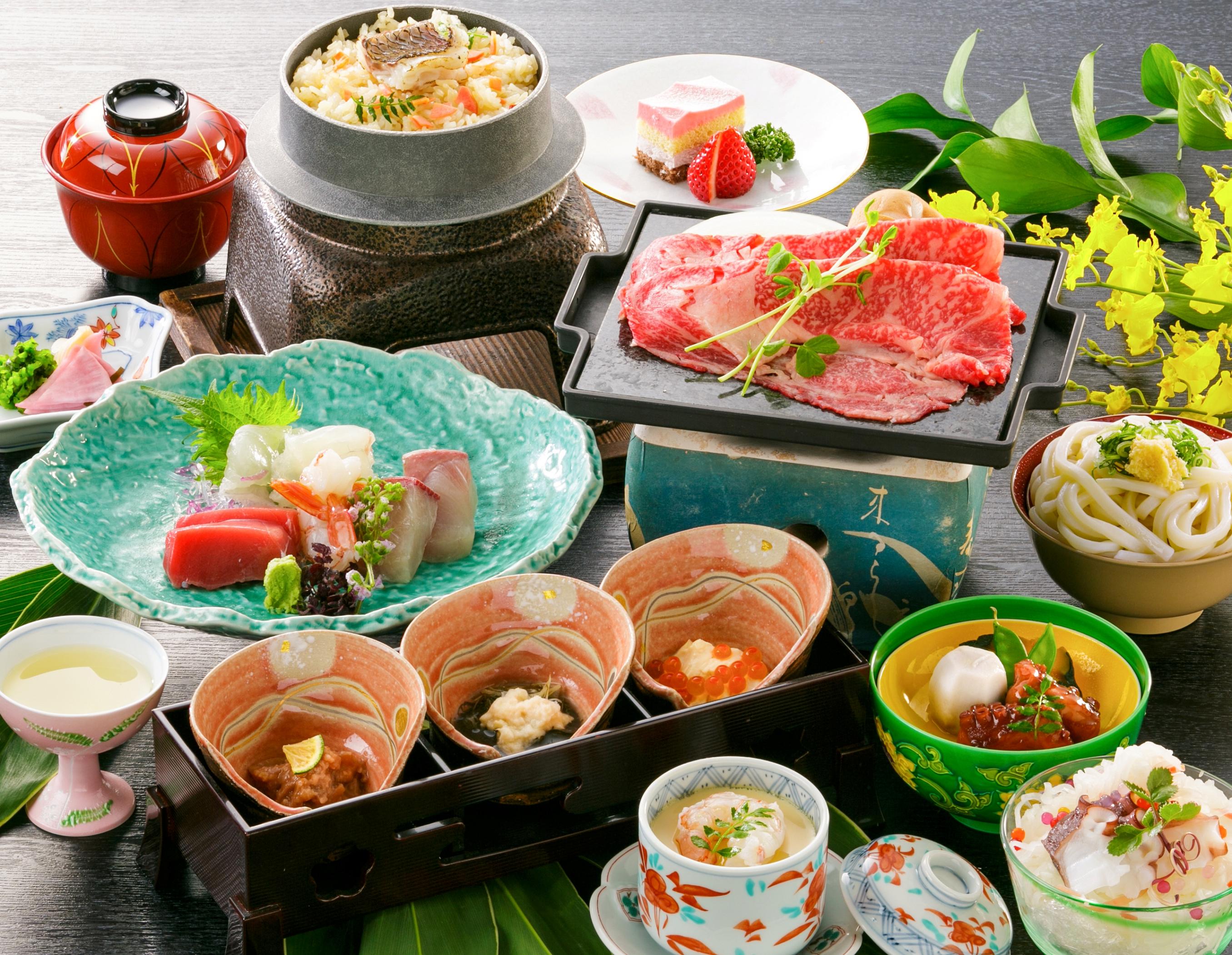 ことひら温泉琴参閣 夕食(一例)